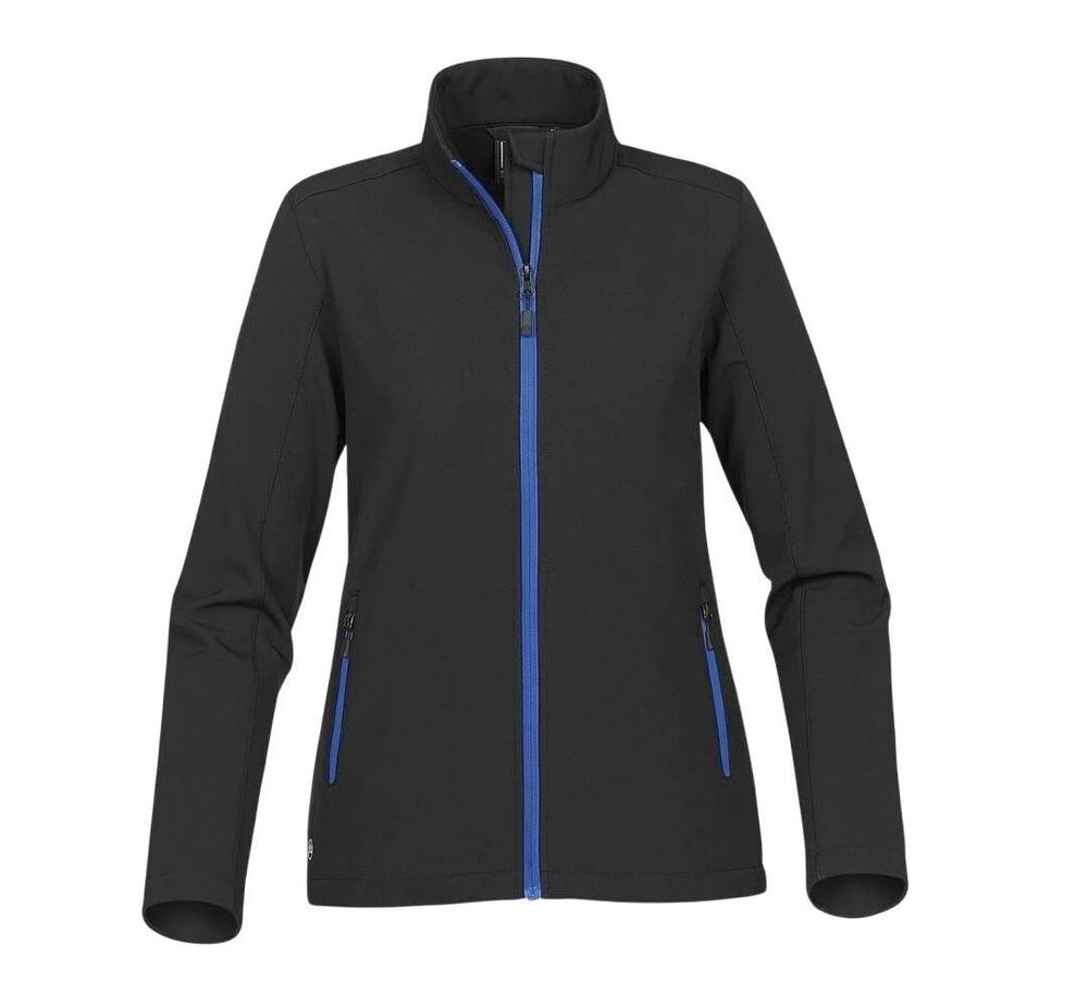 NWT Stormtech Orbiter Women's Softshell Jacket Black Azure Blue XL